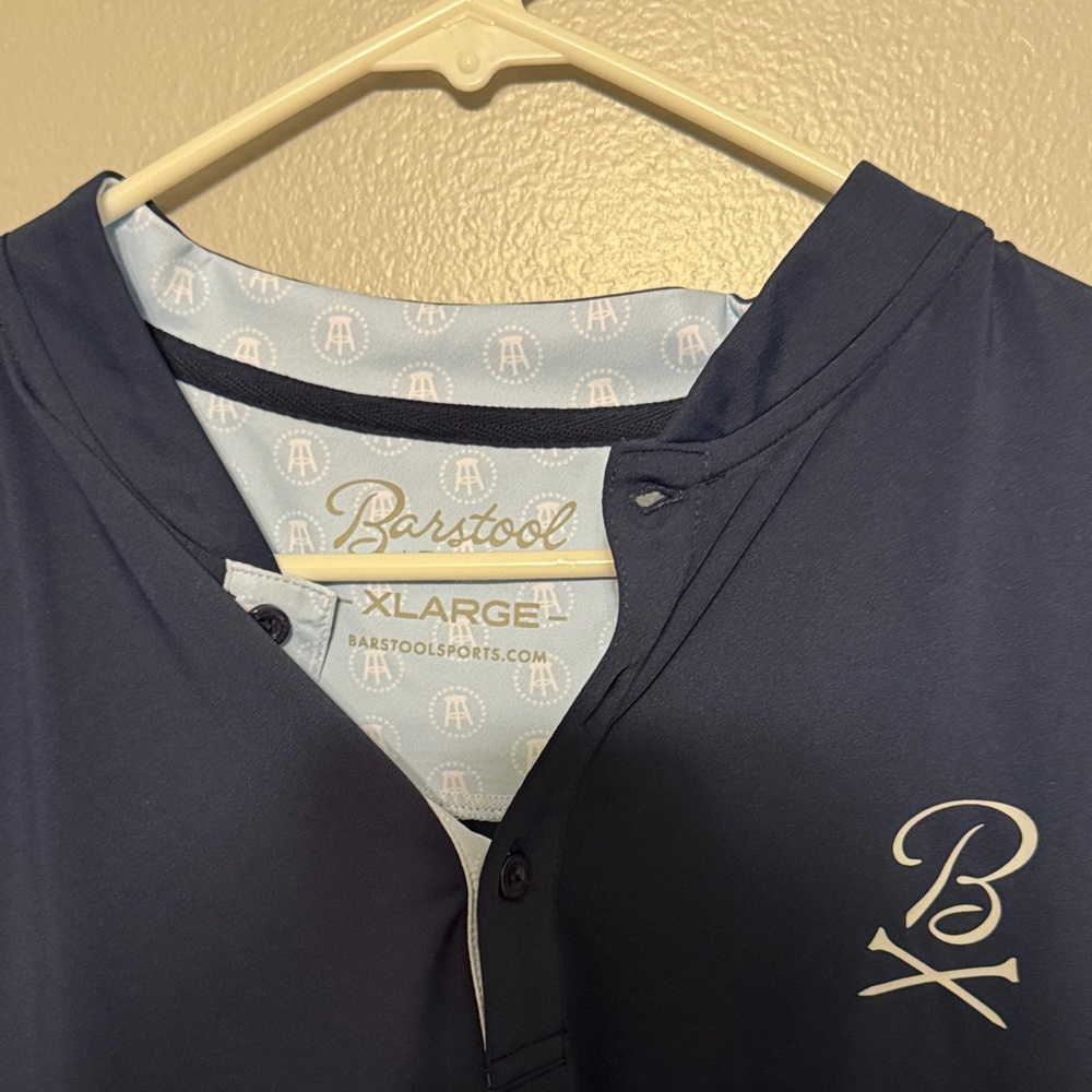 Barstool Navy Blue Polo Shirt.  New with tags